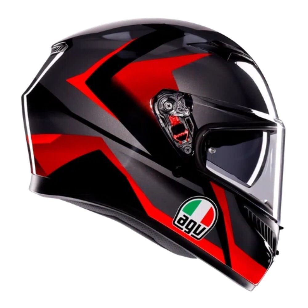 Casque AGV K3 E2206 MPLK Striga Noir Gris Rouge